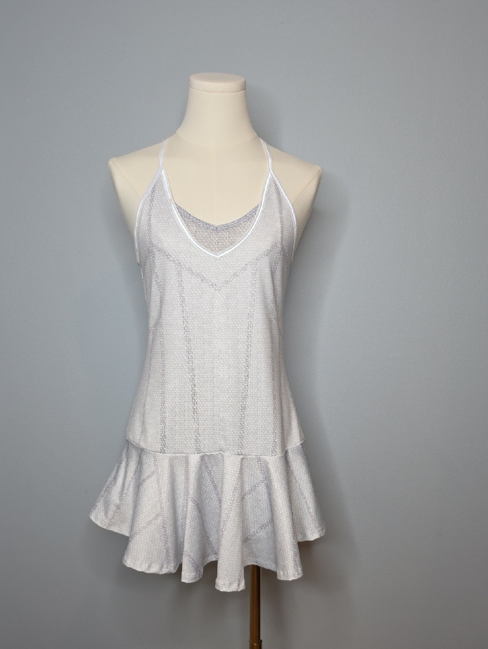 Lucky in Love X K-Swiss Tennis Dress Small Gray White Silver Athleisureware